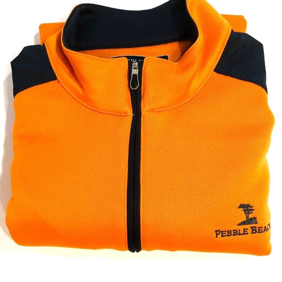Pebble Beach Performance Golf Pullover Shirt Jacket Men's L 1/4 Zip Logo - Picture 2 of 5